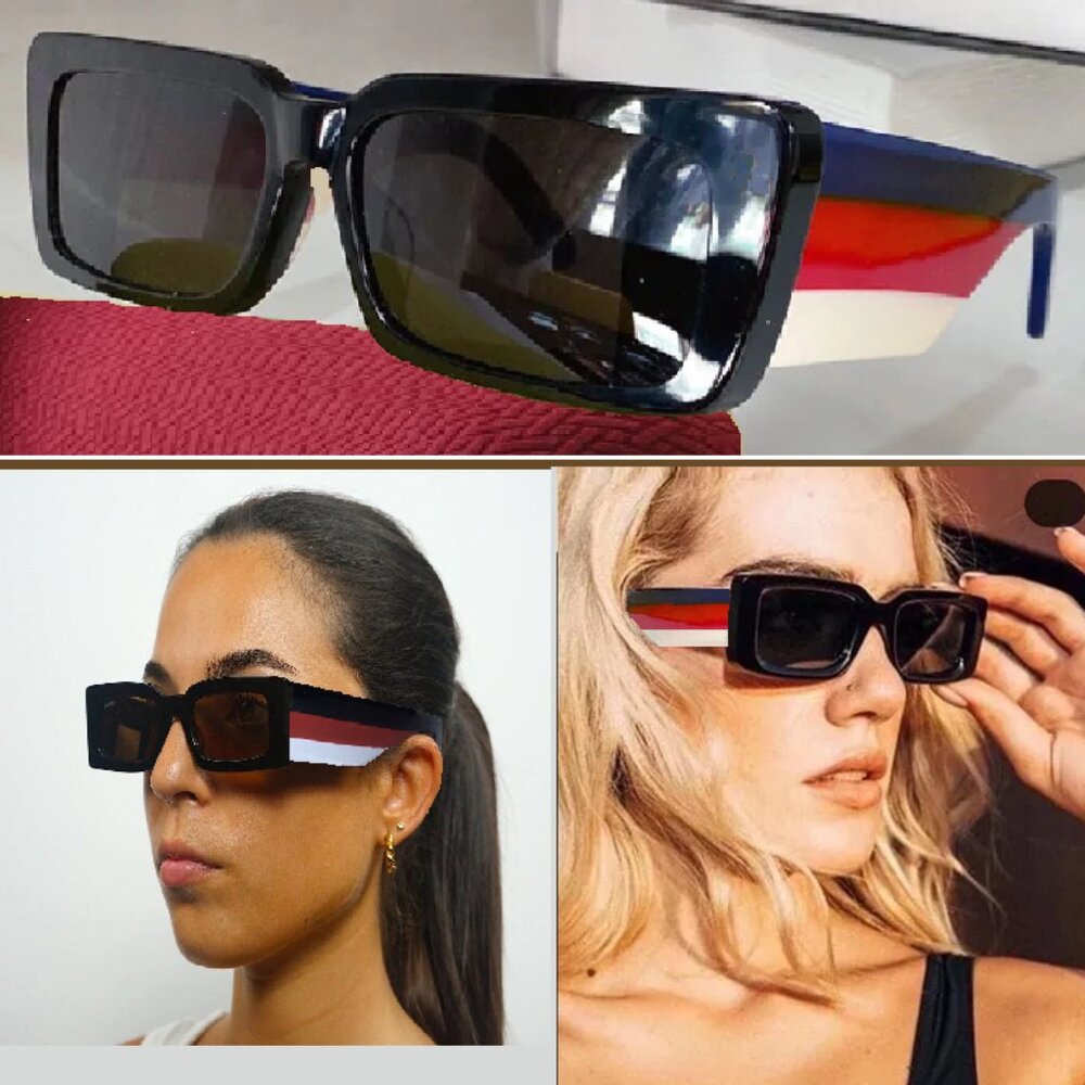 Unisex Rectangular Sunglasses Compared To Gucci N… - image 1